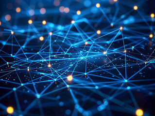 Poster - The structure of the network connection of points and lines. Data technology
