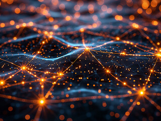 Poster - The structure of the network connection of points and lines. Data technology 