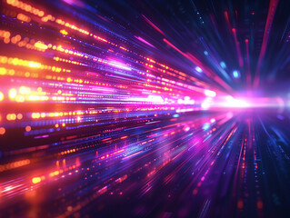 Poster - futuristic technology lines background with light effect