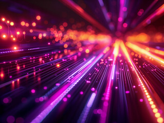 Poster - futuristic technology lines background with light effect