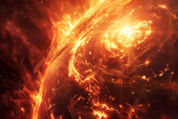 Wall Mural - the earth's outer core, emphasizing its role as a sea of molten iron and nickel that generates the p