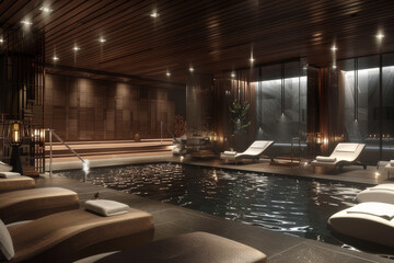 Wall Mural - a luxury wellness center that goes beyond traditional gym facilities, offering spa services, high-en