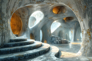 Poster - a site with advanced acoustics and architectural precision not replicable today. concept of ancient 