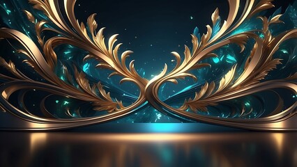 Sticker - luxury background with gold line