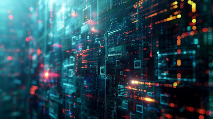 Poster - modern digital technology background, cyber tech wallpaper, futuristic technology concept