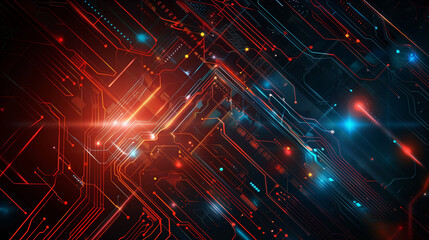 Poster - modern digital technology background, cyber tech wallpaper, futuristic technology concept