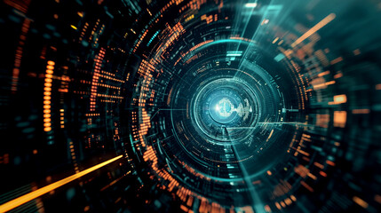 Poster - modern digital technology background, cyber tech wallpaper, futuristic technology concept