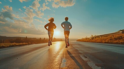 Sticker - Young people running on the road