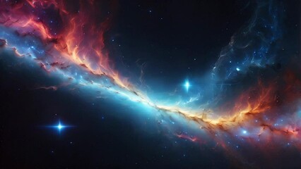 a mesmerizing view of a cosmic nebula with bright stars and swirling gas clouds in space
