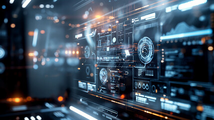 Poster - futuristic digital technology background modern cyber tech wallpaper, business background 