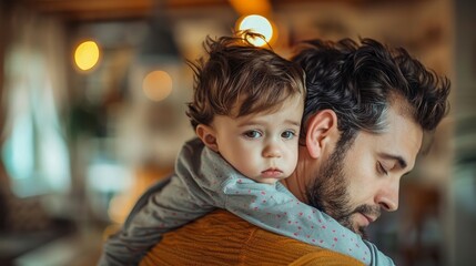 A man is holding a young girl in his arms