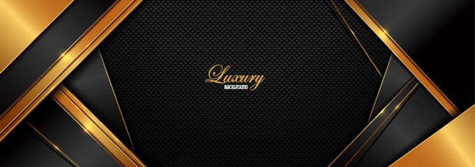 Wall Mural - diagonal oblique lines realistic luxury black and gold color gradient horizontal background, elements, perfect marketing materials, Modern frame banner website, premium Illustration.