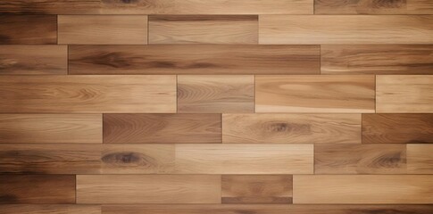 Wall Mural - wood floor texture in a room with wooden planks
