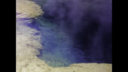 Wall Mural - United States 1975, Old Faithful Geyser in Yellowstone 1970s