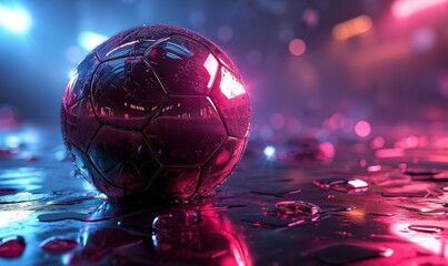 banner of baseball ball sports soccer, football , hand ball background poster in glossy futuristic design, glowing neon details mechanical digital look for cyber online gaming, Generative AI