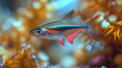 Neon Tetra fish in aquariums