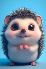 Wall Mural - cute character caricature, a hedgehog