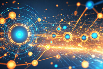 Poster - Point line surface link Internet technology big data background