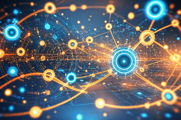 Poster - Point line surface link Internet technology big data background