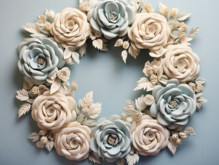 Sticker - Awesome Round paper craft flower wreath