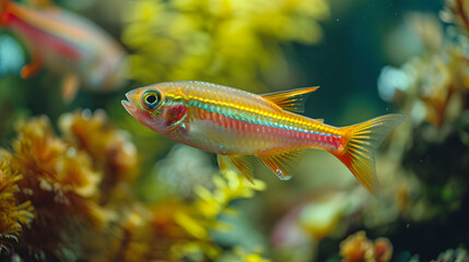 Wall Mural - Rainbow Fish In Aquariums