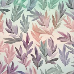 Sticker - an intrcate small leaf pattern pastel colours solid colour in background with texture