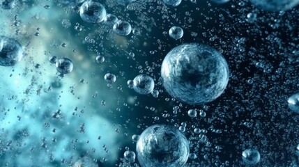 Wall Mural - fresh water with bubbles texture background