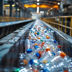 Poster - Recycling Facility Processing Plastics with Sustainable Waste Management Concept and Copy Space
