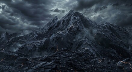 Poster - Dramatic mountainous landscape under stormy skies