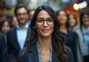 Canvas Print - confident woman in business attire smiling