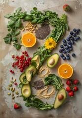 Wall Mural - Healthy organic fruits and vegetables