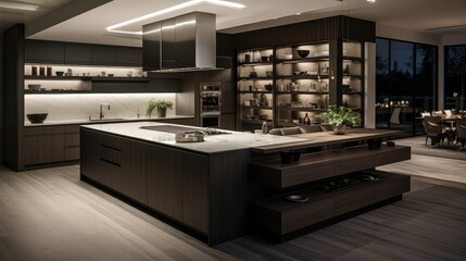 Wall Mural - contemporary recessed lighting kitchen