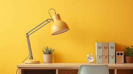 Poster - wooden yellow lamp