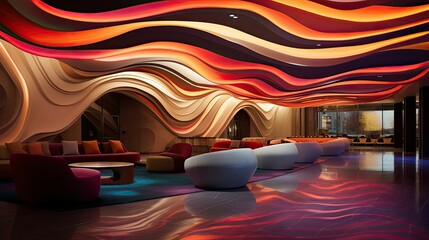 Wall Mural - design hotel lobby lighting