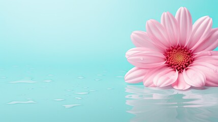 Wall Mural - minimalist pink and turquoise background