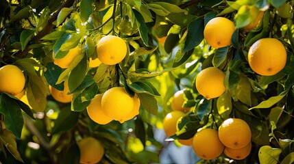 Wall Mural - fruit orange lemon yellow
