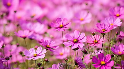 Poster - field purple pink flower