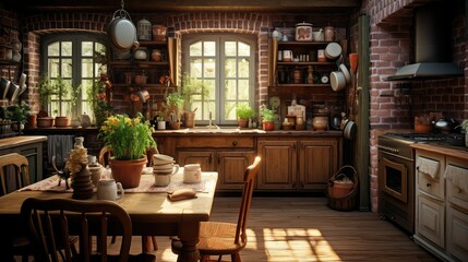 Poster - rustic cozy home interior