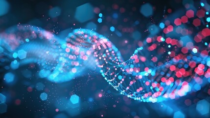 Poster - Digital background technology operations, neural networks, AI, data transmission and encryption.AI generated image