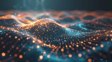 Poster - Digital background technology operations, neural networks, AI, data transmission and encryption.AI generated image