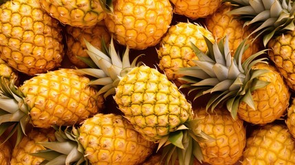 Canvas Print - vibrant background pineapple fruit