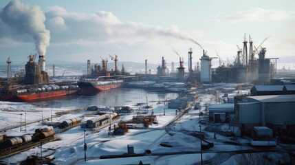 Wall Mural - tankers russia oil production