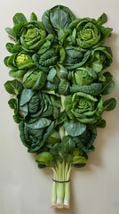 Sticker - Arrangement of Bok Choy in Adrenal Gland Shape with Supporting Bar