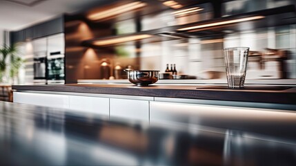 Canvas Print - kitchen blurred modern interior design