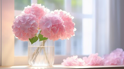 Wall Mural - petals pink hydrangea