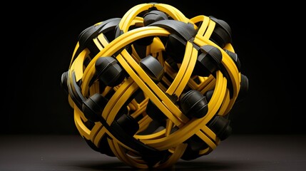 Poster - interlocking black and yellow geometric