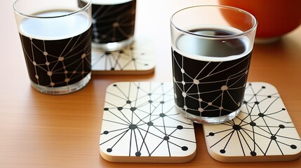 Sticker - coasters atomic pattern