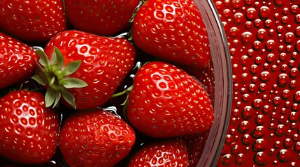 Poster - bowl cut strawberry fruit