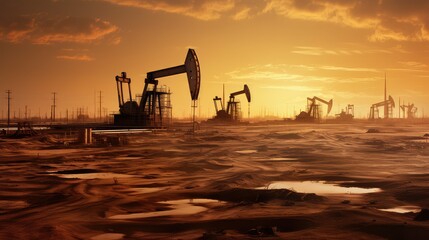 Canvas Print - rigs crude oil