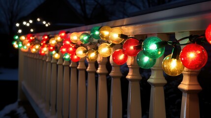 Canvas Print - up christmas lights strand